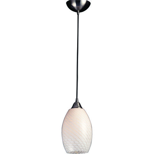 Mulinello 1 Light 6 inch Satin Nickel Multi Pendant Ceiling Light in White Swirl Glass, Incandescent, Configurable