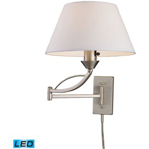 Elysburg 24 inch 9.5 watt Satin Nickel Swingarm Sconce Wall Light in LED