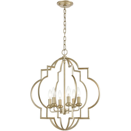 Chandette 6 Light 22 inch Aged Silver Chandelier Ceiling Light