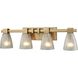 Ensley 4 Light 28 inch Satin Brass Vanity Light Wall Light