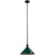 Boulton 1 Light 14 inch Oil Rubbed Bronze with Dark Green Pendant Ceiling Light