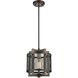 Woodbridge 1 Light 10 inch Matte Black with Weathered Oak Mini Pendant Ceiling Light