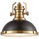 Chadwick 1 Light 13 inch Matte Black with Satin Brass Pendant Ceiling Light