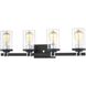 Holdfast 4 Light 28 inch Charcoal with Polished Chrome Vanity Light Wall Light