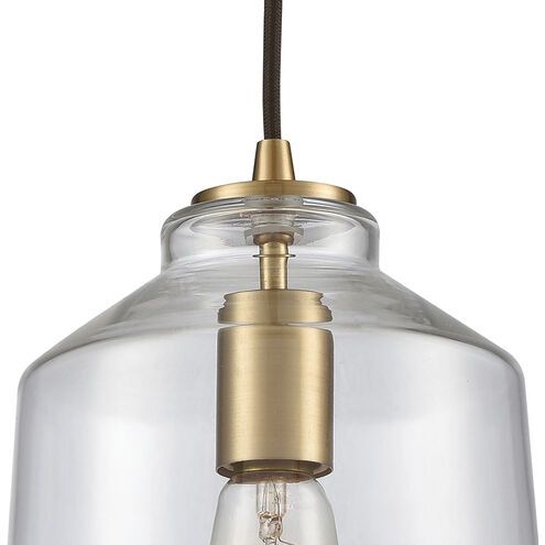 Barrel 1 Light 7 inch Satin Brass Mini Pendant Ceiling Light
