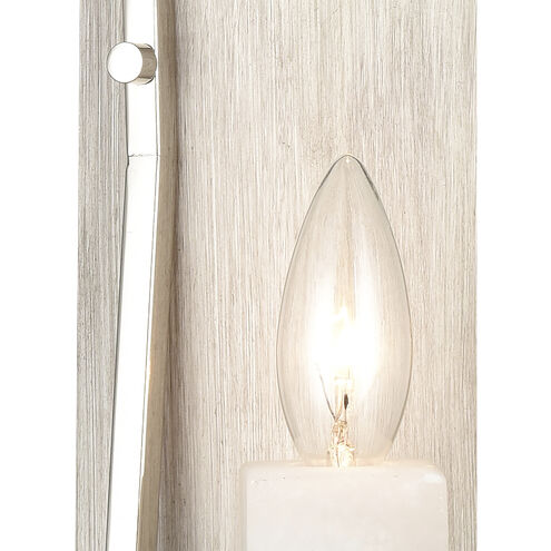 White Stone 1 Light 9 inch Polished Nickel with Sunbleached Oak Sconce Wall Light
