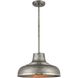 Kerin 1 Light 16 inch Textured Silvery Gray with Polished Nickel Pendant Ceiling Light