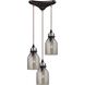 Danica 3 Light 10 inch Oil Rubbed Bronze Mini Pendant Ceiling Light