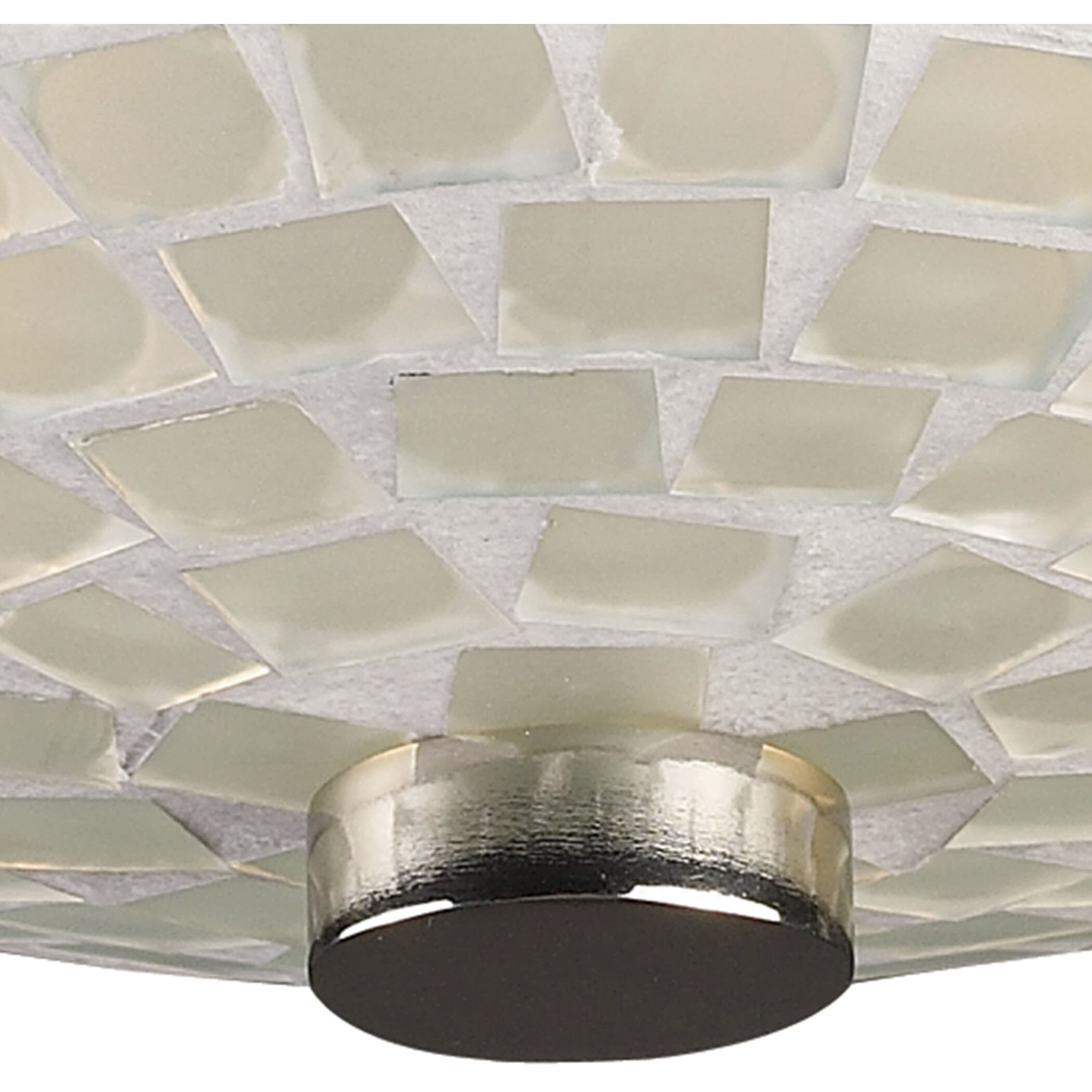 Elk Lighting Fusion 2 Light Semi Flush in Satin Nickel White Mosaic