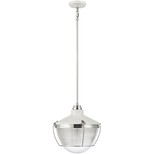 Seaway Passage 1 Light 14 inch White with Polished Chrome Pendant Ceiling Light