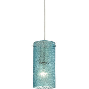 Ice Fragments 1 Light 5 inch Satin Nickel with Aqua Multi Pendant Ceiling Light in Standard, Configurable
