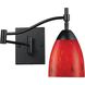 Celina 22 inch 60 watt Dark Rust Swingarm Sconce Wall Light in Fire Red, Incandescent