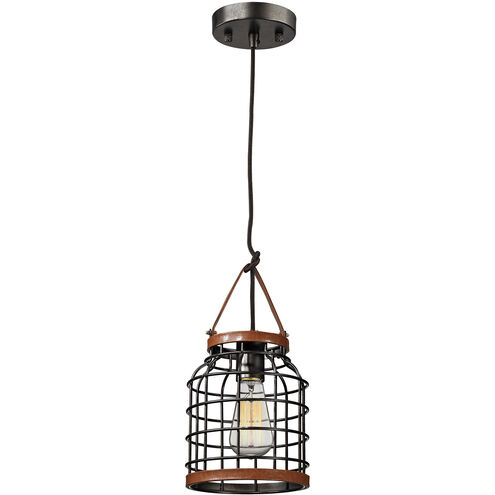 Purcell 1 Light 7 inch Black with Natural Mini Pendant Ceiling Light