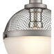 Calabria 1 Light 9 inch Weathered Zinc with Polished Nickel Mini Pendant Ceiling Light
