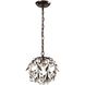 Circeo 1 Light 10 inch Deep Rust with Clear Mini Pendant Ceiling Light