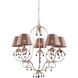 Olivissa 5 Light 29 inch German Silver with Purple and Blush Chandelier Ceiling Light