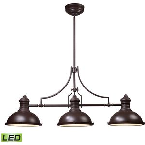 Chadwick LED 47 inch Oiled Bronze Linear Chandelier Ceiling Light