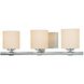 Slide 3 Light 23.8 inch Chrome Vanity Light Wall Light
