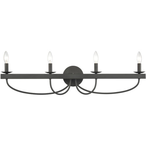 Williamson 4 Light 35 inch Black Vanity Light Wall Light