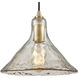 Hand Formed Glass 1 Light 10 inch Satin Brass Mini Pendant Ceiling Light