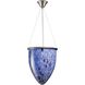 Uovo 1 Light 14 inch Satin Nickel with Blue Pendant Ceiling Light