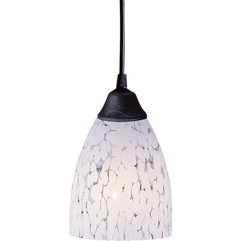 Classico 1 Light 5 inch Dark Rust Mini Pendant Ceiling Light in Snow White Glass, Incandescent