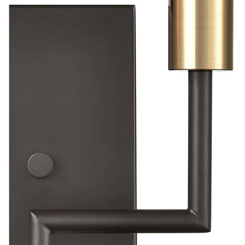 Congruency 2 Light 9 inch Oil Rubbed Bronze with Satin Brass Sconce Wall Light