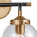 Boudreaux 2 Light 15 inch Matte Black with Antique Gold and Clear Vanity Light Wall Light