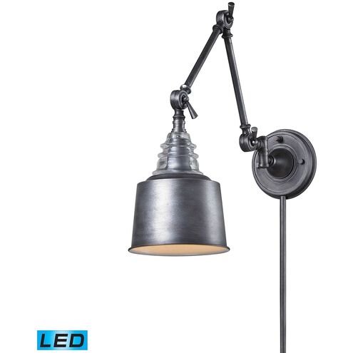 Insulator Glass LED 7 inch Weathered Zinc Sconce Wall Light