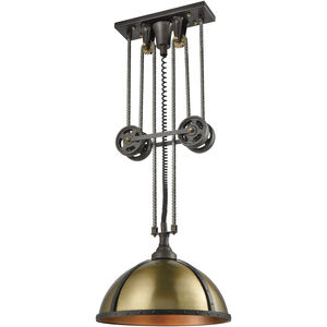 Torque 3 Light 20 inch Vintage Rust with Vintage Brass Pendant Ceiling Light