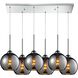 Cassandra 6 Light 30 inch Polished Chrome Mini Pendant Ceiling Light