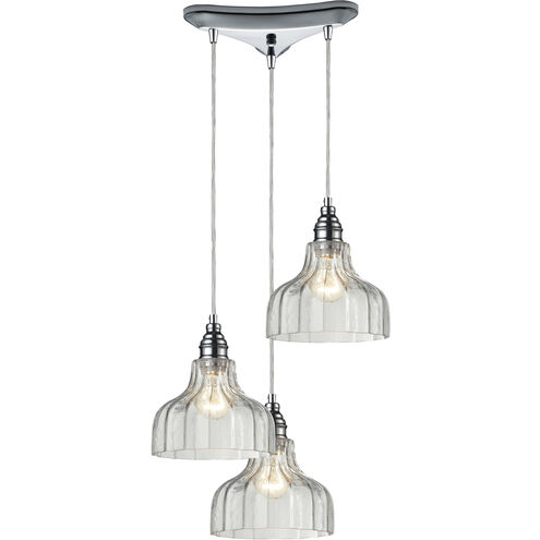 Danica 3 Light 10 inch Polished Chrome Multi Pendant Ceiling Light, Configurable