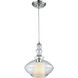 Alora 1 Light 10 inch Polished Chrome with Clear and White Mini Pendant Ceiling Light