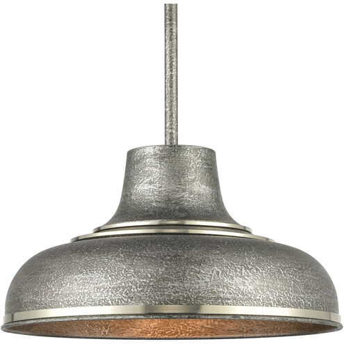 Kerin 1 Light 16 inch Polished Nickel with Textured Silvery Gray Pendant Ceiling Light
