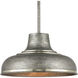 Kerin 1 Light 16 inch Polished Nickel with Textured Silvery Gray Pendant Ceiling Light