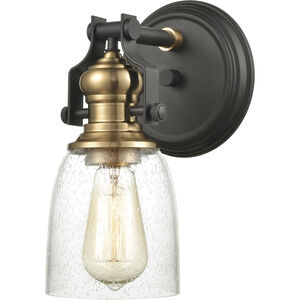 Chadwick 1 Light 7 inch Oil Rubbed Bronze with Satin Brass Vanity Light Wall Light