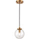 Boudreaux 1 Light 6 inch Antique Gold with Matte Black Mini Pendant Ceiling Light