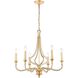 La Rochelle 6 Light 26 inch Parisian Gold Leaf Chandelier Ceiling Light
