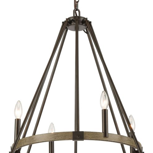 Transitions 12 Light 36 inch Oil Rubbed Bronze with Aspen Chandelier Ceiling Light