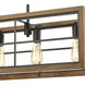 Warehouse Window 5 Light 42 inch Oil Rubbed Bronze with Medium Oak Linear Chandelier Ceiling Light