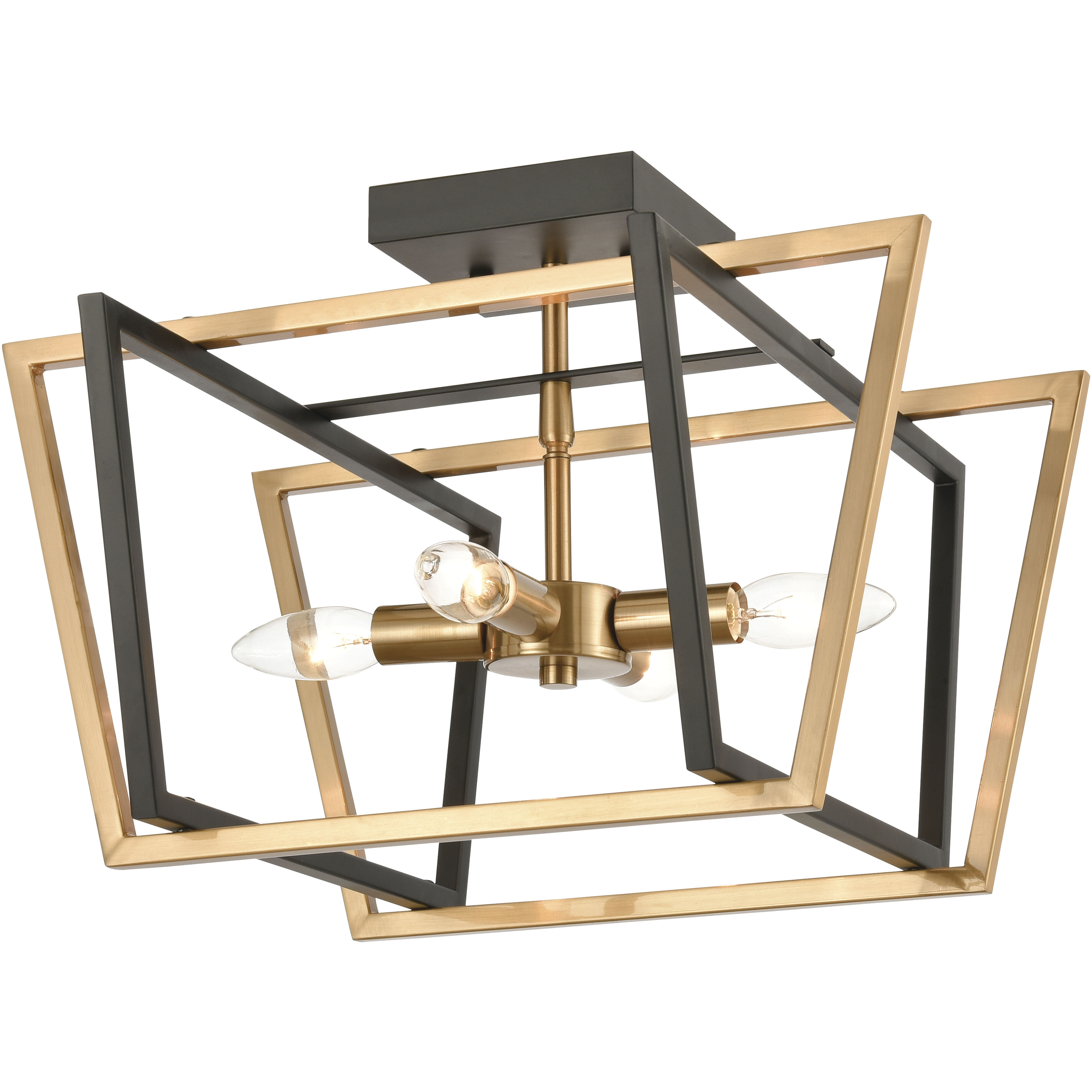 ELK 18354 4 Bridgette 4 Light 16 inch Matte Black with Satin Brass