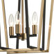 Bridgette 4 Light 14 inch Matte Black with Satin Brass Pendant Ceiling Light