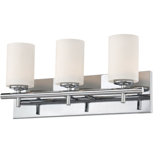 Barro 3 Light 19 inch Chrome with Opal White Vanity Light Wall Light