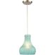 Coastal Scallop 1 Light 8 inch Satin Nickel Mini Pendant Ceiling Light