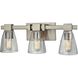 Ensley 3 Light 20 inch Satin Nickel Vanity Light Wall Light