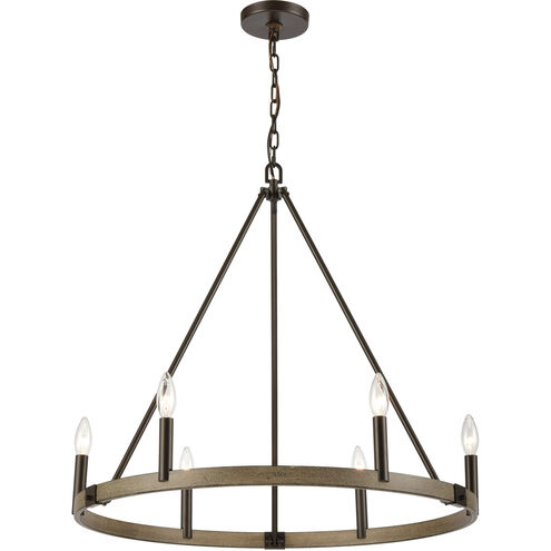 Transitions 6 Light 27 inch Oil Rubbed Bronze with Aspen Chandelier Ceiling Light