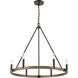 Transitions 6 Light 27 inch Oil Rubbed Bronze with Aspen Chandelier Ceiling Light