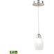 Buro 1 Light 4 inch Chrome with White Mini Pendant Ceiling Light in White Opal