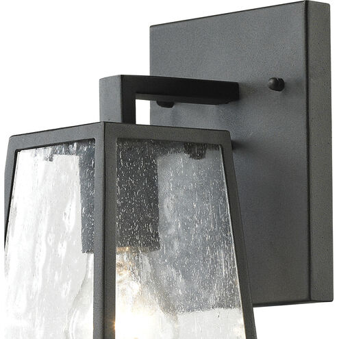 Meditterano 1 Light 12 inch Matte Black with Clear Outdoor Sconce, Small