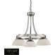 Calder 3 Light Brushed Nickel with White Chandelier Ceiling Light